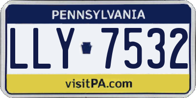 PA license plate LLY7532