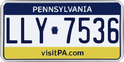 PA license plate LLY7536
