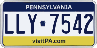 PA license plate LLY7542