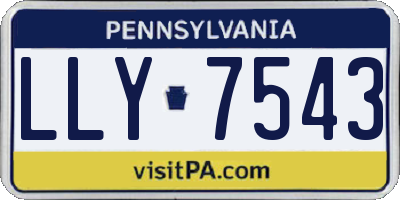 PA license plate LLY7543