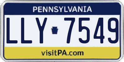 PA license plate LLY7549