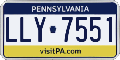 PA license plate LLY7551