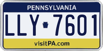 PA license plate LLY7601