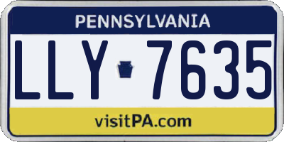 PA license plate LLY7635