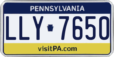PA license plate LLY7650
