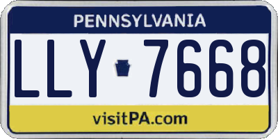 PA license plate LLY7668