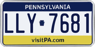 PA license plate LLY7681