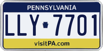 PA license plate LLY7701