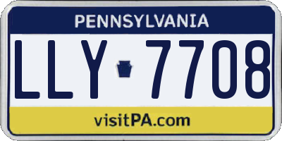 PA license plate LLY7708