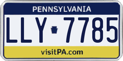 PA license plate LLY7785