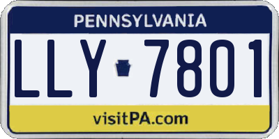 PA license plate LLY7801
