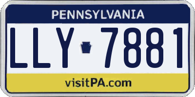 PA license plate LLY7881