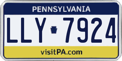 PA license plate LLY7924
