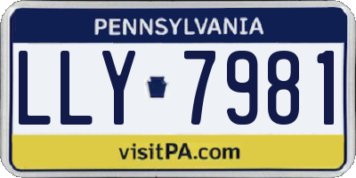 PA license plate LLY7981