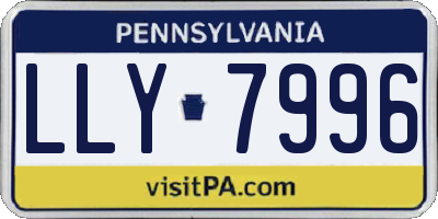 PA license plate LLY7996
