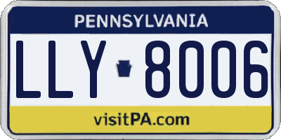 PA license plate LLY8006
