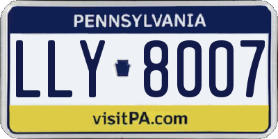 PA license plate LLY8007