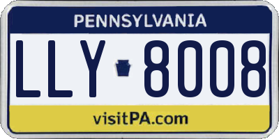 PA license plate LLY8008