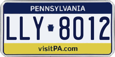 PA license plate LLY8012