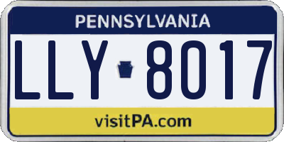 PA license plate LLY8017