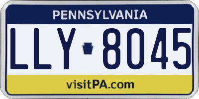 PA license plate LLY8045