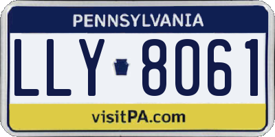 PA license plate LLY8061