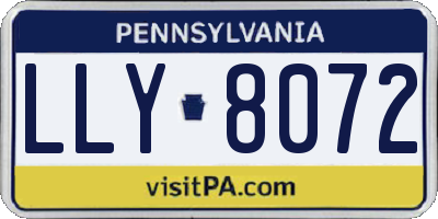 PA license plate LLY8072