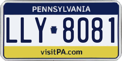 PA license plate LLY8081