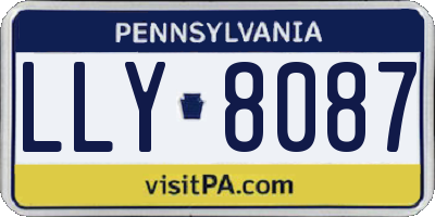 PA license plate LLY8087