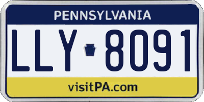 PA license plate LLY8091