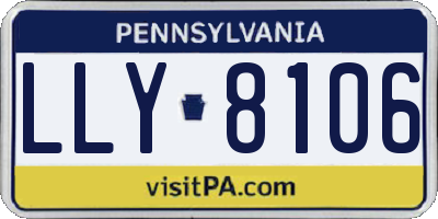PA license plate LLY8106