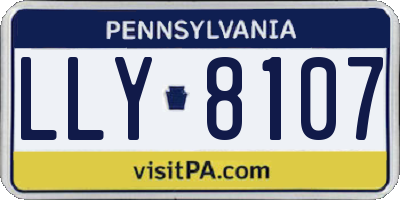 PA license plate LLY8107