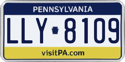PA license plate LLY8109