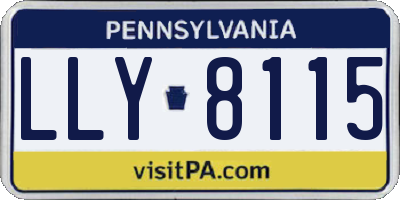 PA license plate LLY8115