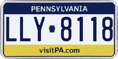 PA license plate LLY8118