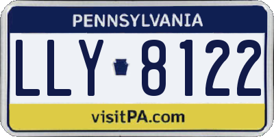 PA license plate LLY8122
