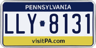 PA license plate LLY8131