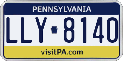 PA license plate LLY8140