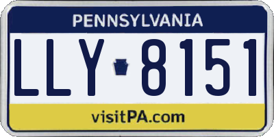 PA license plate LLY8151