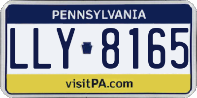 PA license plate LLY8165