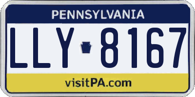 PA license plate LLY8167