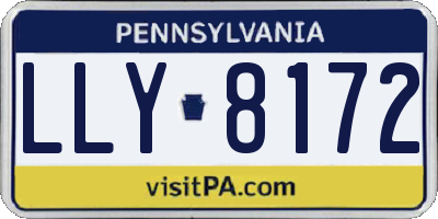 PA license plate LLY8172
