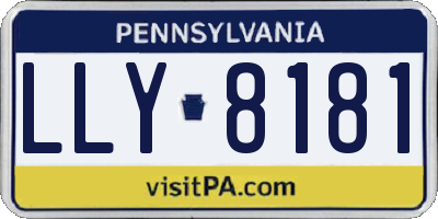 PA license plate LLY8181