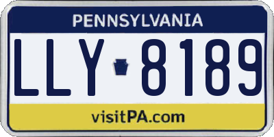 PA license plate LLY8189