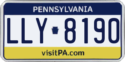PA license plate LLY8190
