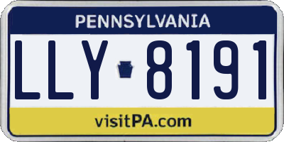 PA license plate LLY8191