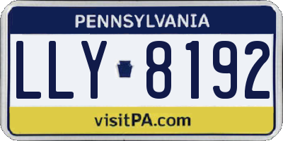 PA license plate LLY8192