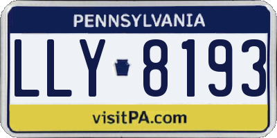 PA license plate LLY8193