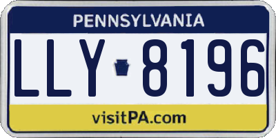 PA license plate LLY8196