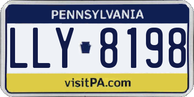 PA license plate LLY8198